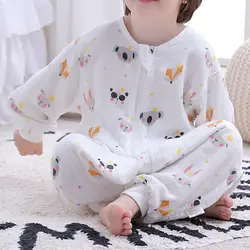 Конверт для сна для новорожденных Детские раздельные ноги детский спальный мешок одеяло комбинезоны хлопок младенческой кормящих печати