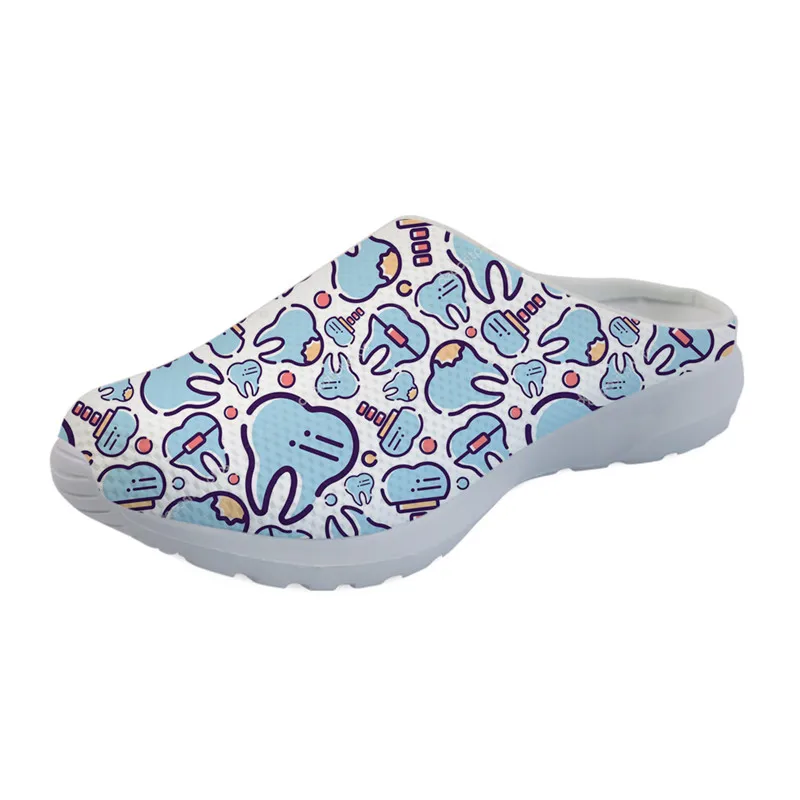 YQ2373CA FORUDESIGNS Cartoon Nurse Pattern Sandals Women Slipper Female Summer Shoes for Ladies Sandalias Mujer Women's Flats Mesh - Цвет: YQ2373CA