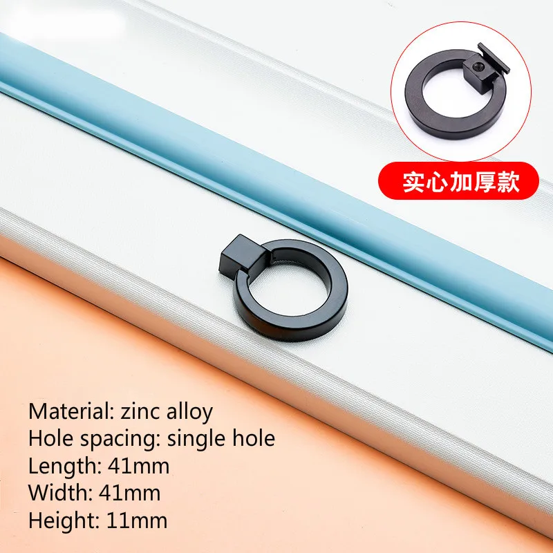 A style single hole Современная Минималистичная черная ручка, кухонный шкаф, выдвижной ящик, дверная ручка, американский цинковый сплав, шкафчик, прикроватный столик, большая ручка - Цвет: A style single hole