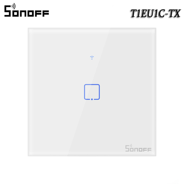 T0/T1/T2/T3 EU 1/2/3 Gang WiFi Smart Wall Touch Switch Smart Home Remote Control Via Ewelink APP/RF433/Alexa Voice/Touch