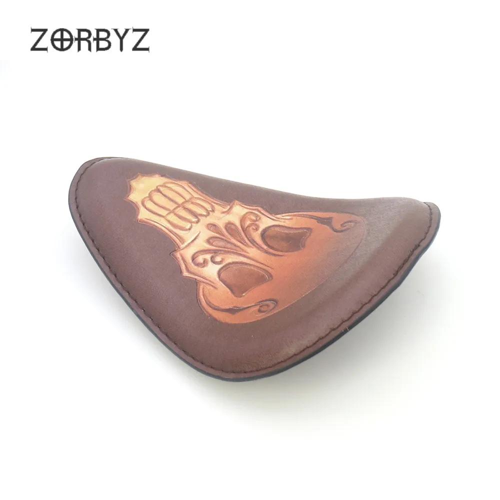 ZORBYZ мотоцикл ретро коричневый Череп искусственная кожа Solo приводное сиденье пружинный кронштейн и кронштейн для Harley Honda Suzuki
