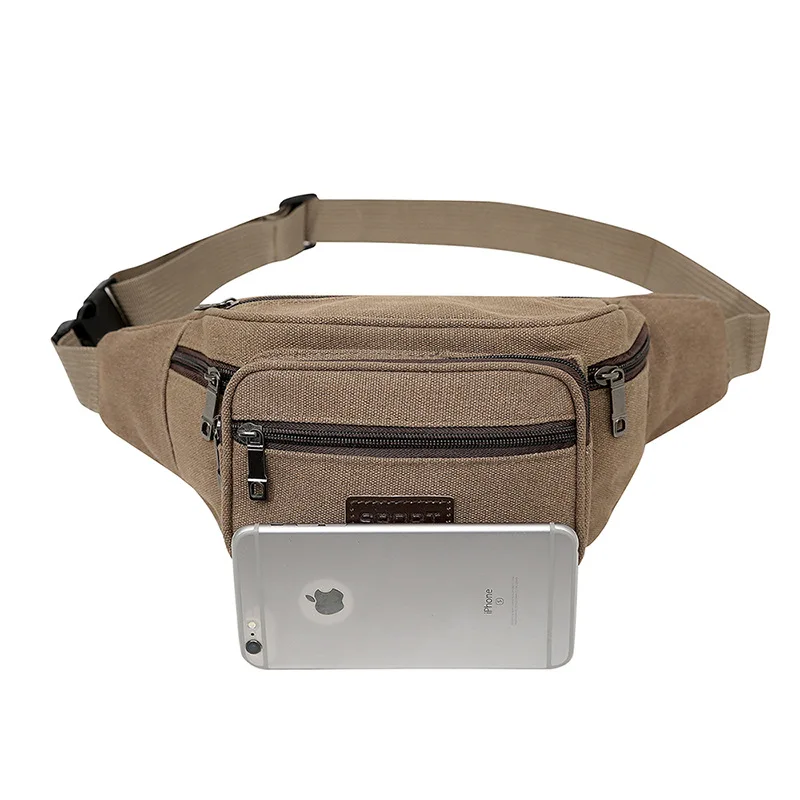 MONNET CAUTHY New Arrivals Waist Packs Casual Canvas Zipper Adjustable Belt Bag Solid Color Khaki Black Green Brown Chest Bags