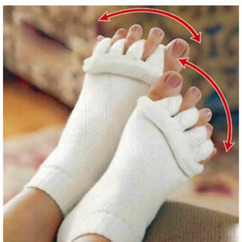 1 Pair Five Toes Separators Socks Hallux Valgus Corrector Bunion Adjuster Foot Care Orthopedic Straightener Socks for Pedicure 1 Pair Five Toes Separators Socks Hallux Valgus Corrector Bunion Adjuster Foot Care Orthopedic Straightener Socks for Pedicure