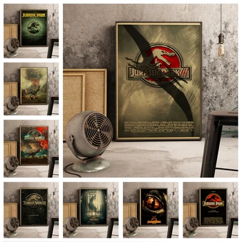 

Horror horror dinosaur movie poster retro style Jurassic hight quality home Decor Art Decor canvas painting No Frame o818