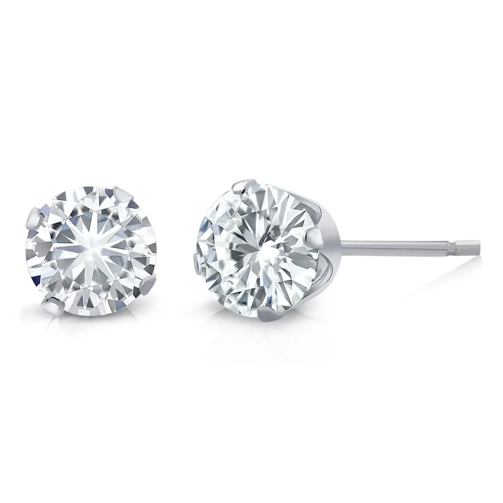 Женские сережки гвоздики Charles & Colvard Forever Classic 0 60 cttw круглые серьги из белого золота