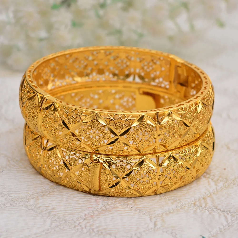 WANDO New Fashion lady Luxury Gold Color Jewelry Bangles Ethiopian African Women Dubai Bracelet Party wedding Gifts