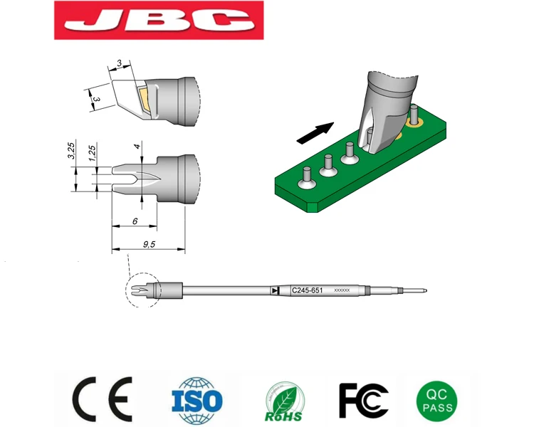 Наконечники паяльника JBC специализированный Сменный Адаптер для T245-A Handle C245654 C245754