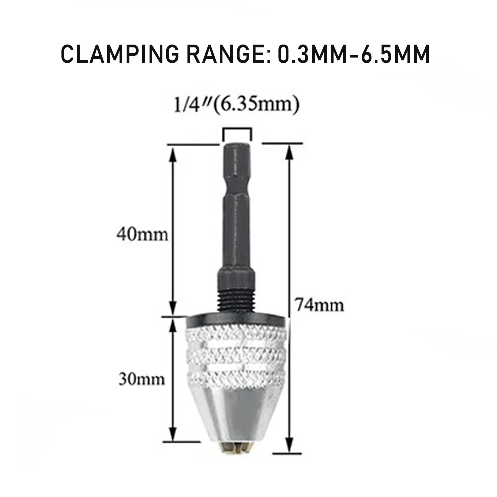 Шестигранный хвостовик Быстрозажимной сверлильный патрон 0,3 мм-3,6 мм 0,6 мм-6,5 мм Диапазон зажима, аксессуары для инструмента, легко входит в силовую дрель-шуруповерт - Цвет: PHA-002-SET4