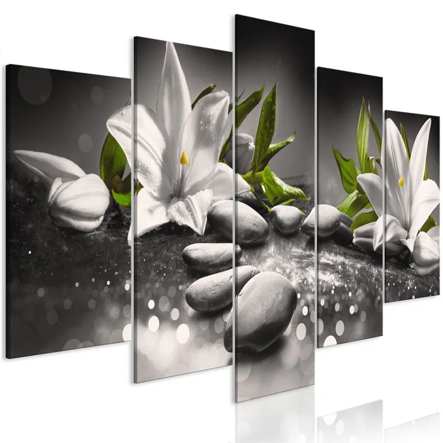 Square,5 pcs Diamond Embroidery Lilies Flower Stones 5D,diy,Diamond Painting round,3d picture,Cross Stitch,Diamond Mosaic,decor 3_副本