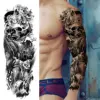 Compass Robot Arm Temporary Tattoos Sleeve For Men Women Realistic Fake Skull Angel Full Arm Tatoos Maori Totem Tattoo Sticker 5