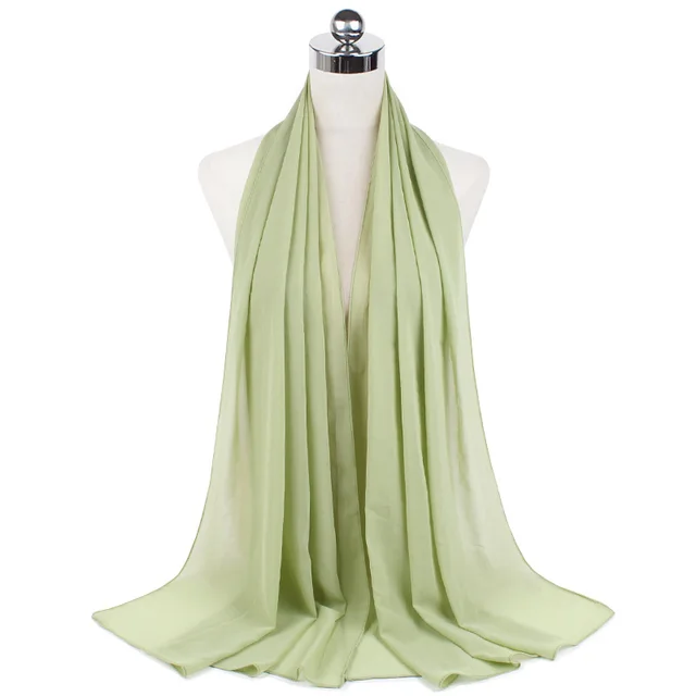 High Quality Good Stitching Stitch Plain Premium Heavy Chiffon Hijab Scarf Malaysian Women's Scarves Hijabs Long Shawl Shawls 64