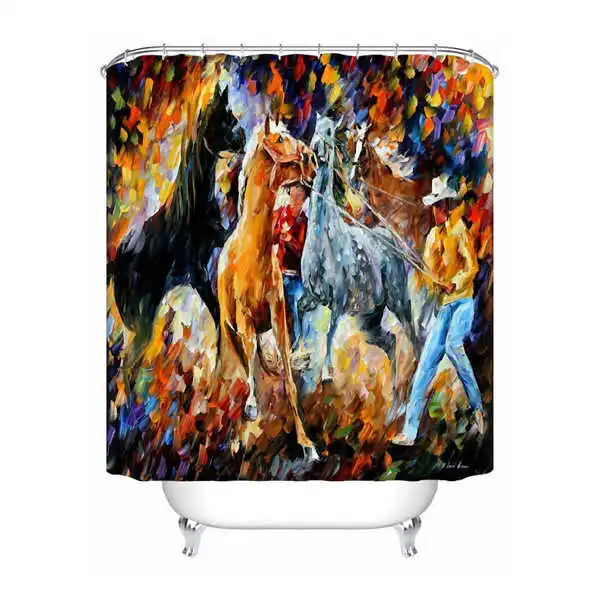 Shower Curtain Пользовательские водонепроницаемые занавески для душа Фэнтези Лошадь Печатных Декор ванной комнаты различных размеров#180324-01-24 - Цвет: Shower Curtain