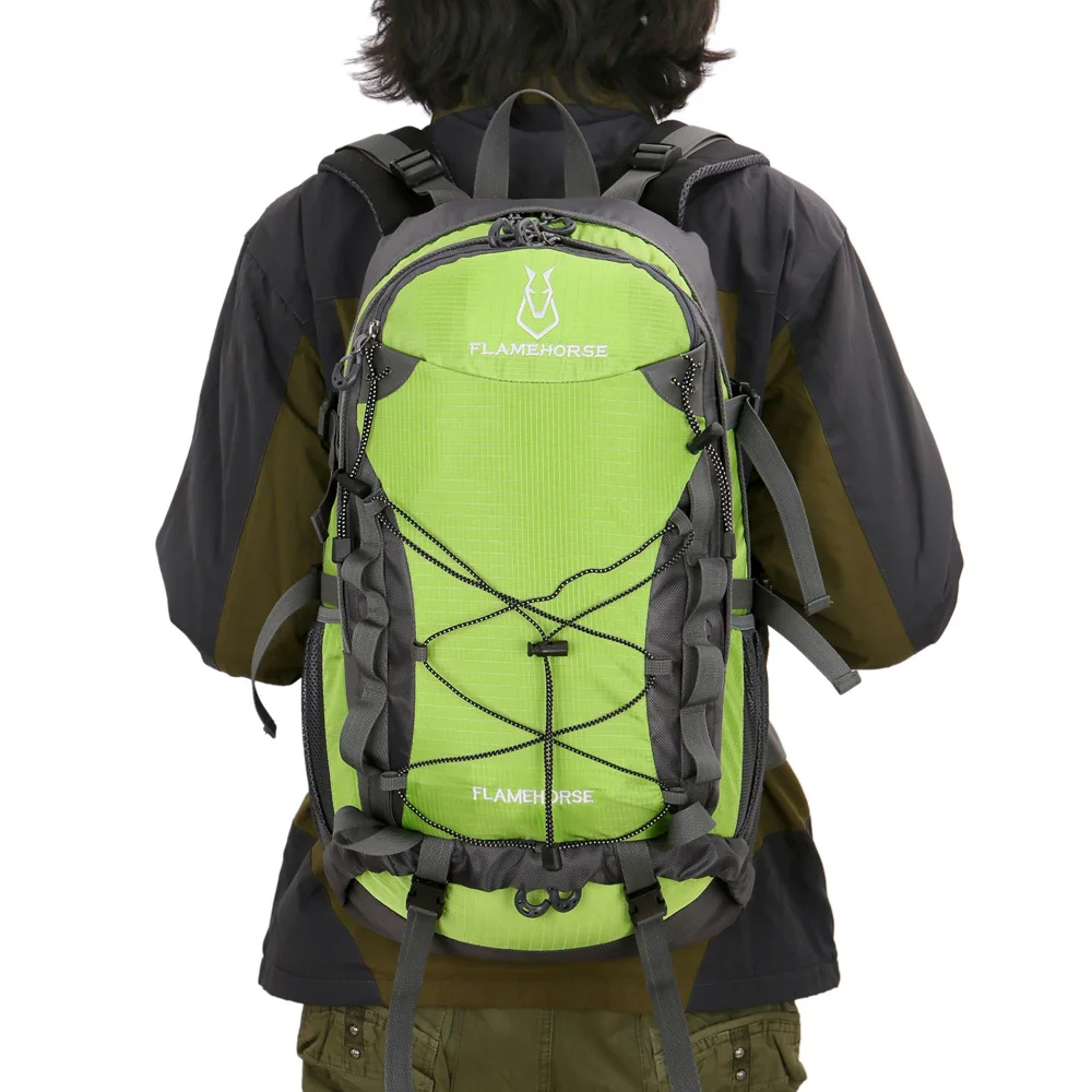 

Flamehorse Cross-Border New Style Mountaineering Bag Outdoor Backpack Waterproof Nylon Backpack a Generation of Fat Customizable
