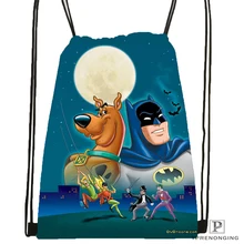 Сделанные на заказ классические Scooby Doo походная сумка на шнурке милый рюкзак для детей(черная спинка) 31x40 см#180531-02-27