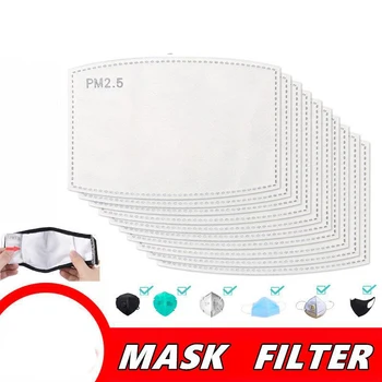 

PM2.5 Filter for Mask Anti Haze Mouth Masks Replaceable Filter-slice 5 Layers Non-woven Activated Carbon Filter face Mask Gasket