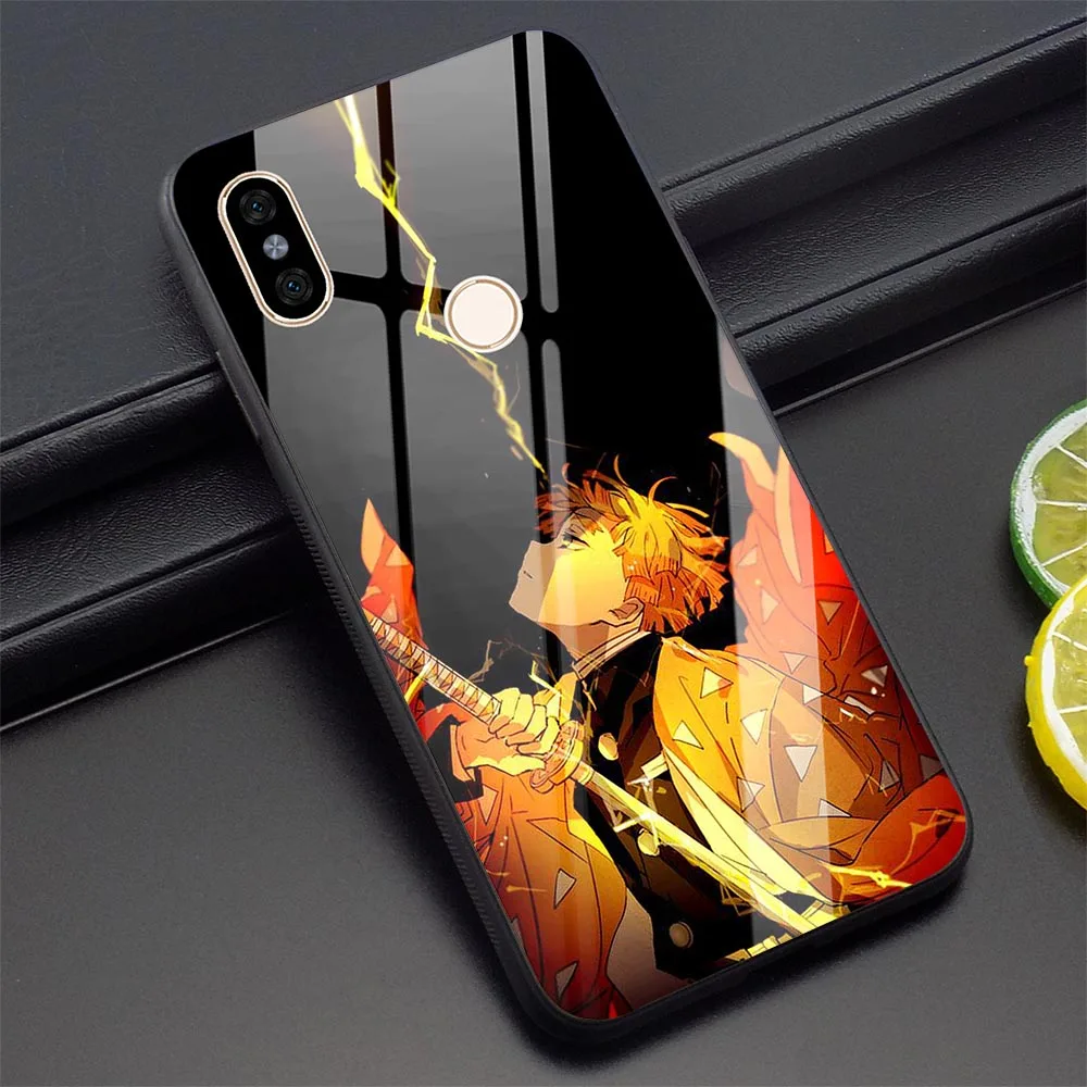 K3005907 Чехол для телефона с аниме Kimetsu no Yaiba для Xiao mi Red mi Note 5 Чехол A1 A2 mi 8 Lite mi 9 F1 4X 6A Note 5 5 7 Pro закаленное стекло - Цвет: K3005907