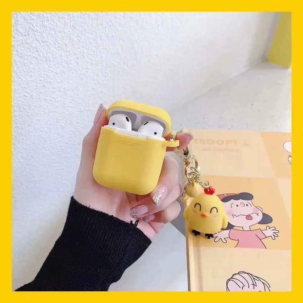 Chicken Милый брелок для ключей чехол для гарнитура для airpods Чехлы курица декоративная овца Мягкий силиконовый чехол для наушников чехол для MacBook Air стручки - Цвет: Chicken