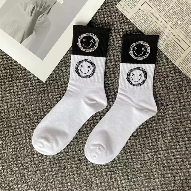 Street fashion creative Travis Scott socks interesting design pattern hip hop men socks happy novelty crew men socks 34