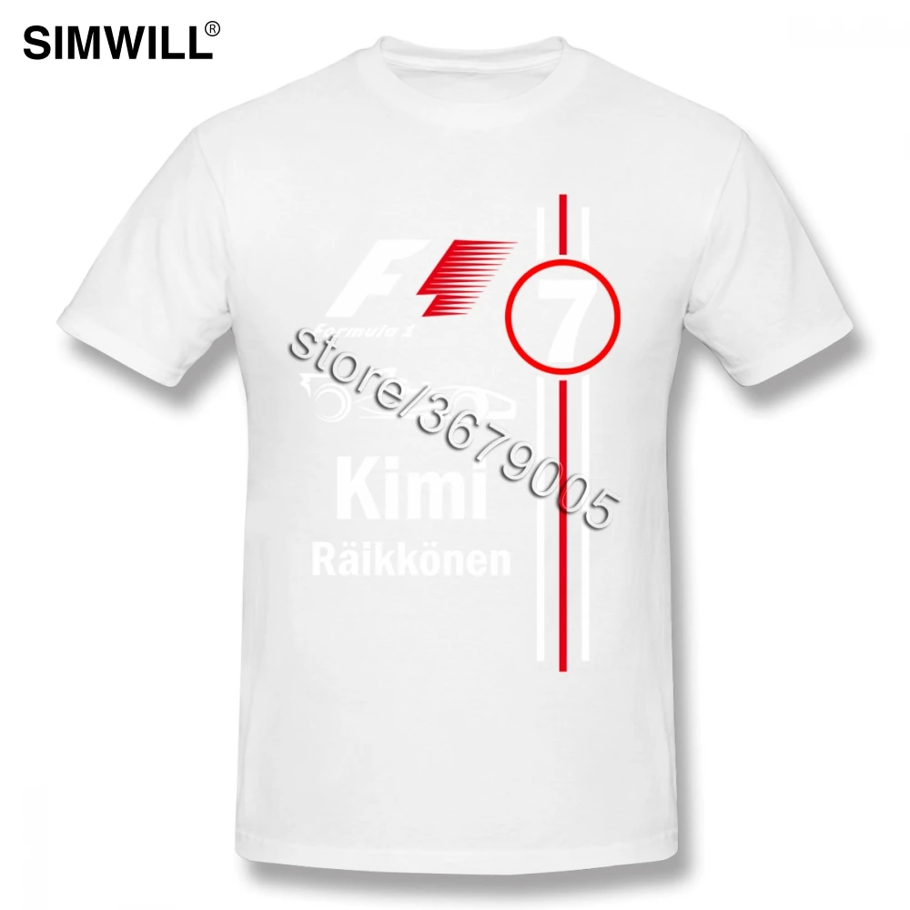 Модная футболка Kimi Raikkonen с номером 7, Мужская футболка с круглым вырезом и коротким рукавом, футболки из чистого хлопка, футболки больших размеров для мужчин, топ, подарок для отца