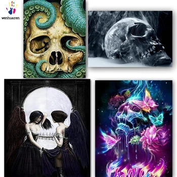 

DIY colorings pictures by numbers with colors A different skull picture drawing painting by numbers framed Home