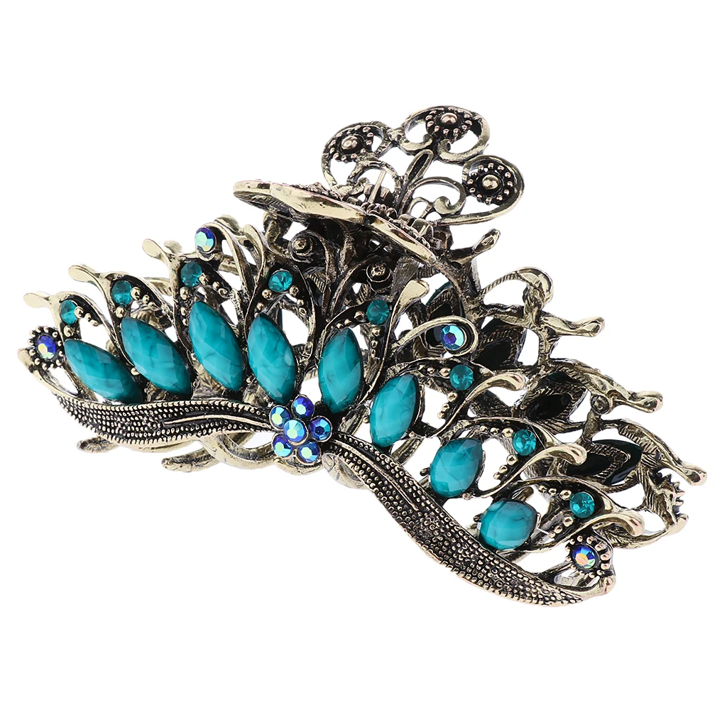 New Style Multi-color Rhinestone Crystals Metal Alloy Flower Hair Claws Clips Pins