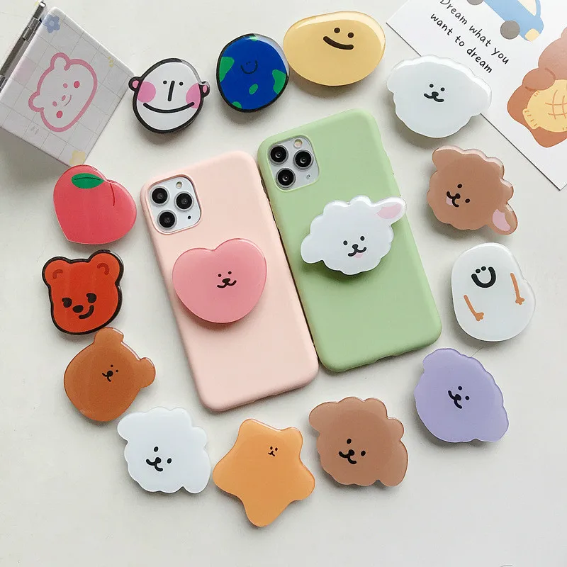 

Cartoon Cat Mouse Egg Expanding Silicone Phone Socket Smartphones Fold Pocket Socket Desktop Stand Bracket Phone Stand Holder