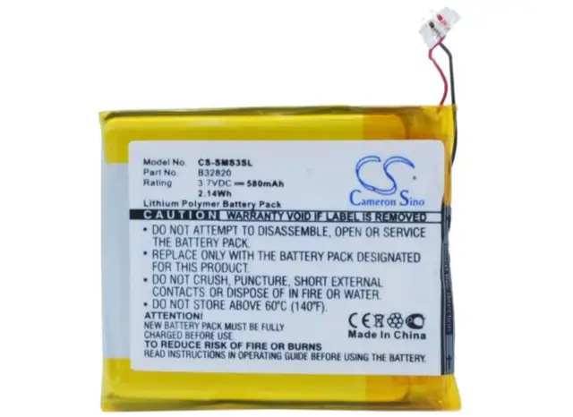 Cameron Sino 580mAh Battery: Power Your SAMSUNG YP-S3AW with Confidence