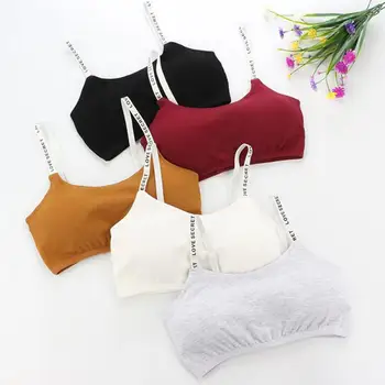 

2020 Full Cup Thin Underwear Small Bra Plus Size Wireless Adjustable English Letter Sling Wrapped Chest Seamless Beauty Tube Top
