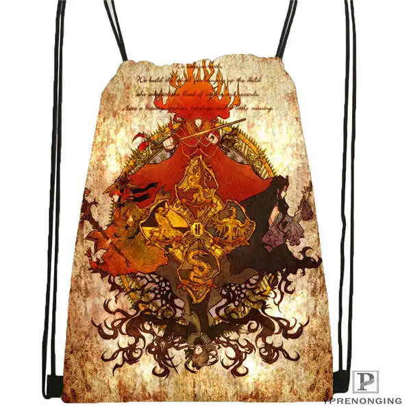 Custom hufflepuff-@ 04-походная сумка на шнурке милый рюкзак для детей(черная спинка) 31x40 см#180611-03-127