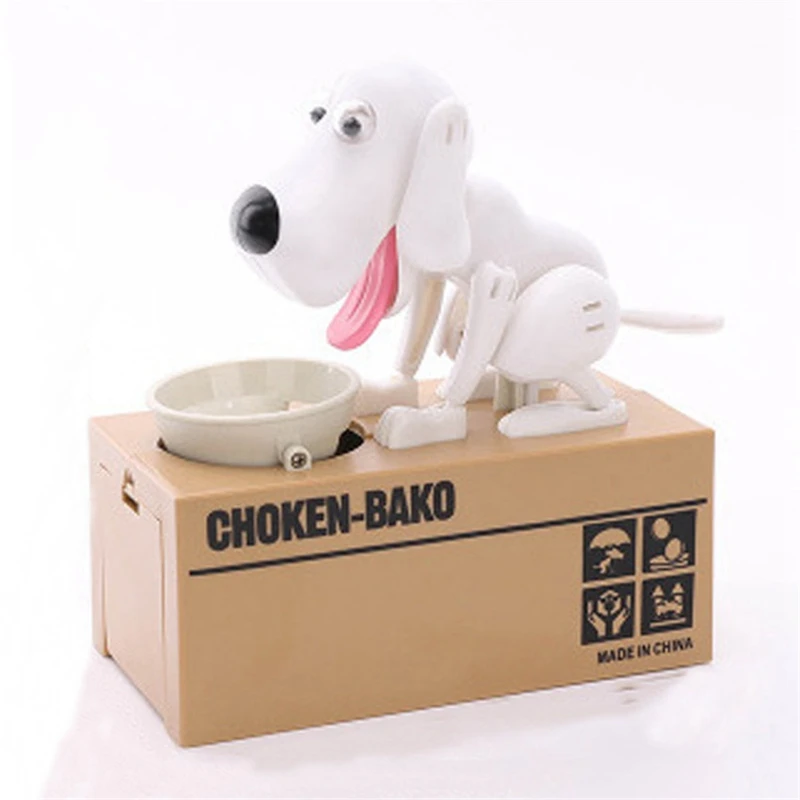 Electronic Cartoon Robot Dog Money Box Money Bank Automatic Shawl Coin Piggy Bank Money Saving Box Money Box Gift for Kids Puppy