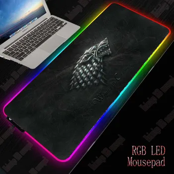

XGZ Game of Thrones Large RGB Gaming Mouse Pad Gamer Keyboard Mousepad LED Light USB Wired Non-Slip Mouse Mice 7 Dazzle Colors