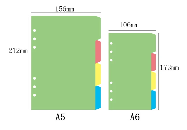 6 отверстий А5 А6 цветной блокнот сплошной цвет страницы внутри бумаги для планирования милый блокнот соответствующие канцелярские принадлежности