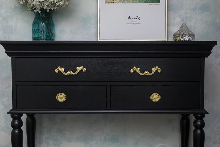 poignée rétro européenne en laiton pour porte or