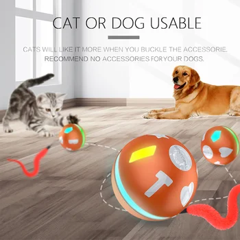 

New Cat Toy Ball USB Rechargeable Rolling Ball 360 Degree Self Rotating LED Light Cat Toys Interactive Electric Pet Toys for Cat