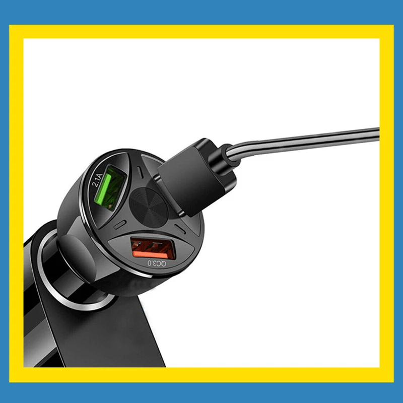 3 порта Переходник USB для зарядки в машине светодиодный дисплей 3,0 Быстрая зарядка для IOS Android TD326