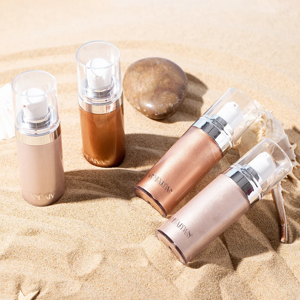 4 Colors Primer Makeup Face Body Highlighter Foundation Body Cream Not Sticky Easy Clean Makeup Glitter Powder Brighten Skin