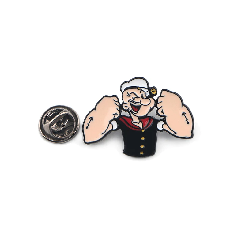 K369 забавные аниме Popeye булавки металлические эмалированные булавки и броши рюкзак/сумки значок джинсовая брошь воротник ювелирные изделия подарки 1 шт