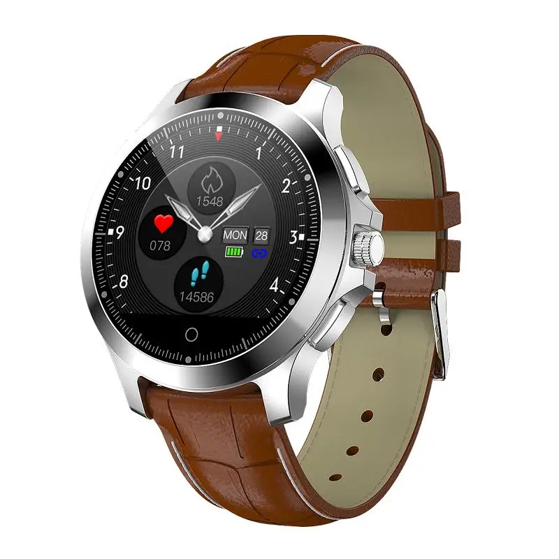 

W8 Smart Watch ECG+PPG Heart Rate Monitor Fitness Tracker Wristwatch IP67 Waterproof Smart Band Men Smartwatch Leather Watch
