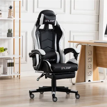

Reclining Gaming Chair Comfortable High Back Computer Chairs for Gaming Cafe Strong Nylon Feet Movable Armrest