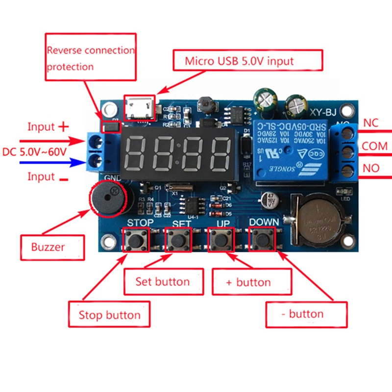 DC 5 В в режиме реального времени реле таймера задержки модуль переключатель управление Синхронизация Часов несколько режимов управления схема подключения