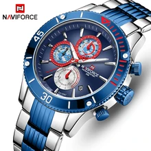 NAVIFORCE мужские часы Топ бренд большой циферблат спортивные часы мужские Роскошные Кварцевые наручные часы хронограф мужские часы Relogio Masculino