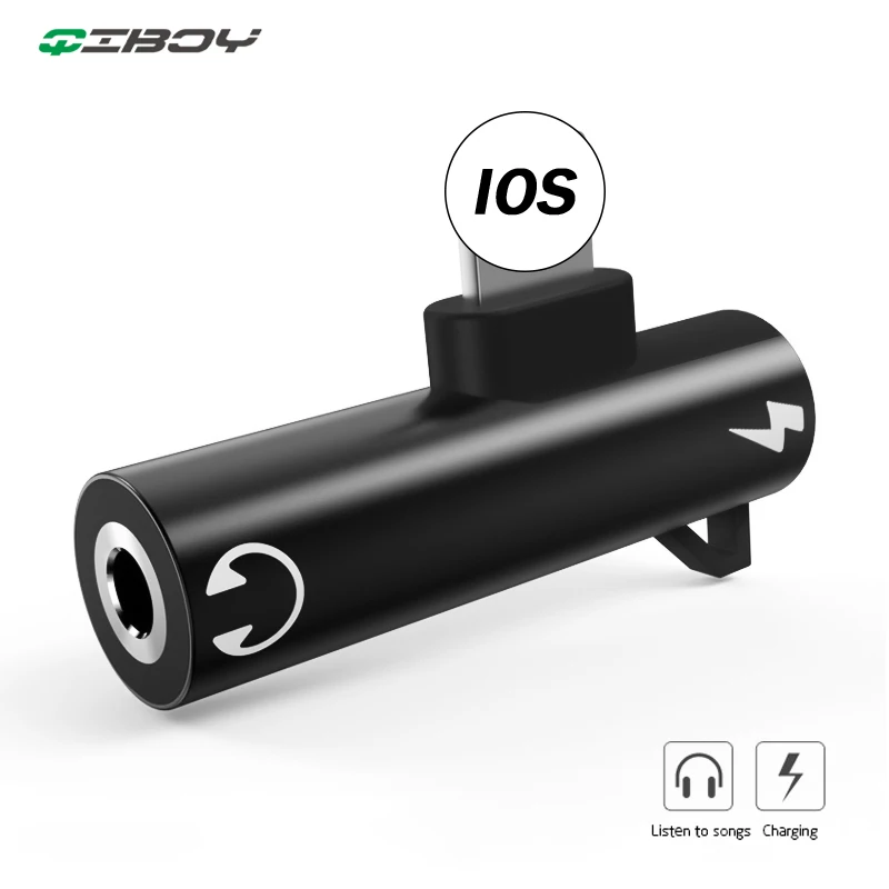 

For Lighting to 3.5mm Jack Headphone Connector OTG 2 in 1 Aux Audio Adapter For iPhone Xs X 8 7 Plus Adaptador Earphone Splitter