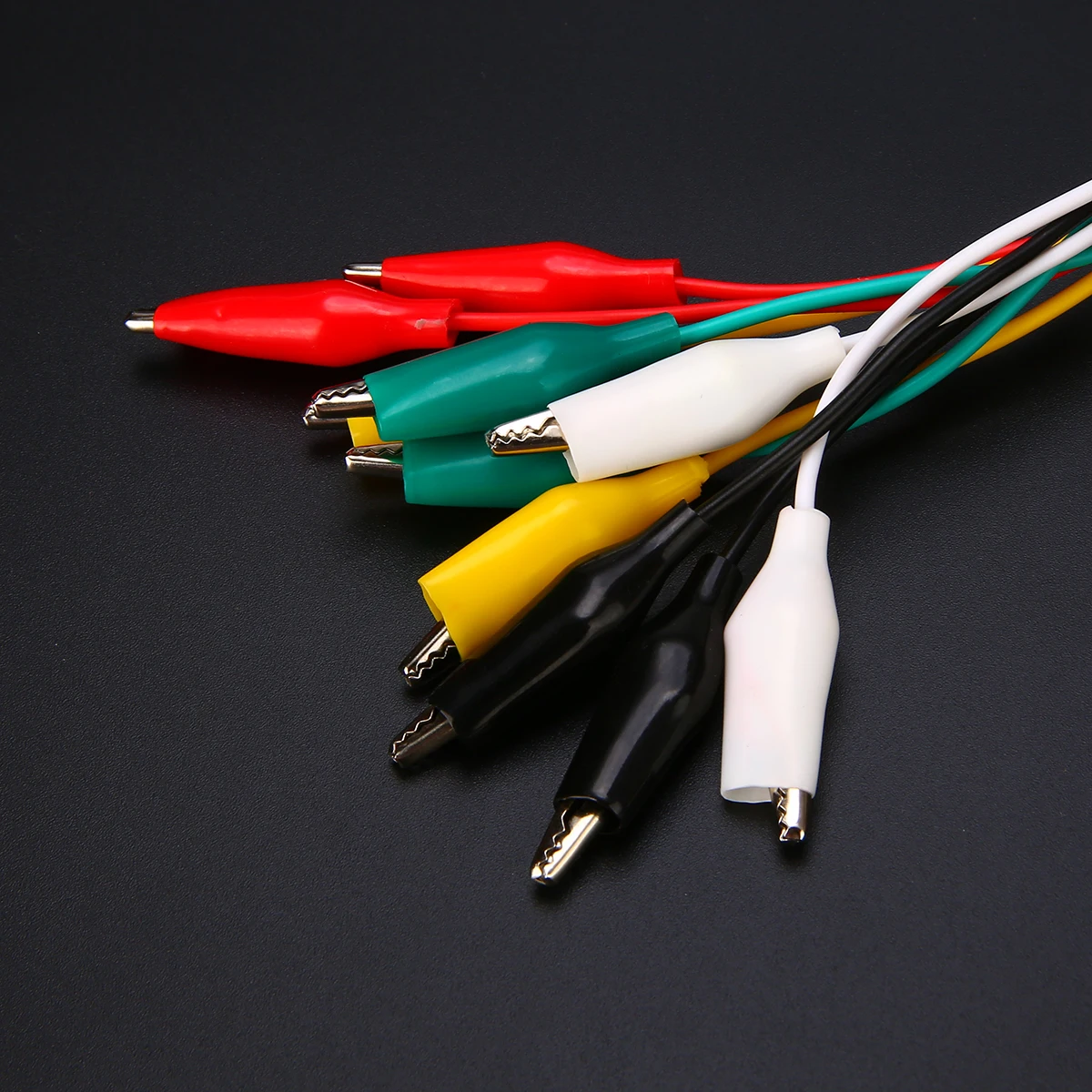 10pcs Power Supply Testing Leads Crocodile Clip 35mm Line Length 40cm Double-ended Alligator Clips Cable Wire Test Line