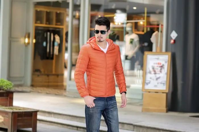 Autumn And Winter New Style Korean-style Ultra-Thin down Jacket Plus-sized Menswear Short Hooded Sports Jackets Outdoor