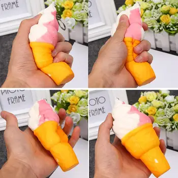

PU Slow Rising Ice Cream Squeeze Toys rising after you squeeze it. Stress Relief Car Handbag Decoration