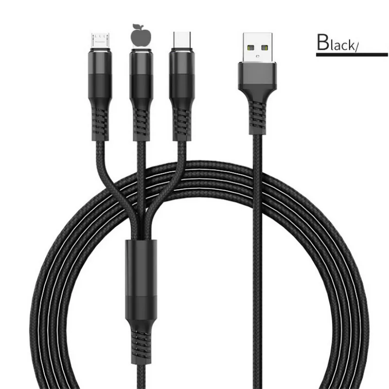 USB кабель для передачи данных для iPhone XS X 8 7 6 быстрая зарядка Зарядное устройство 3 в 1 микро USB кабель для Android USB Type C мобильные телефонные кабели для Samsung S9