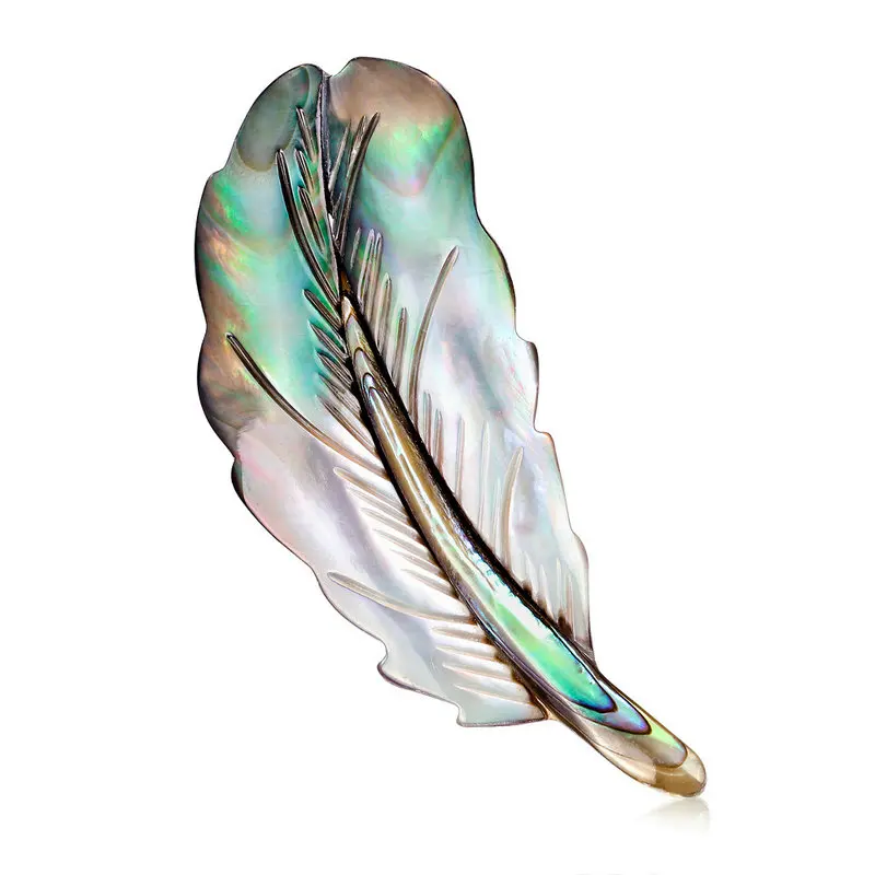 Изысканный материал раковины, броши для женщин, роскошный лист, нагрудные булавки, аксессуары для одежды, модные листья, растение, брошь, ювелирное изделие