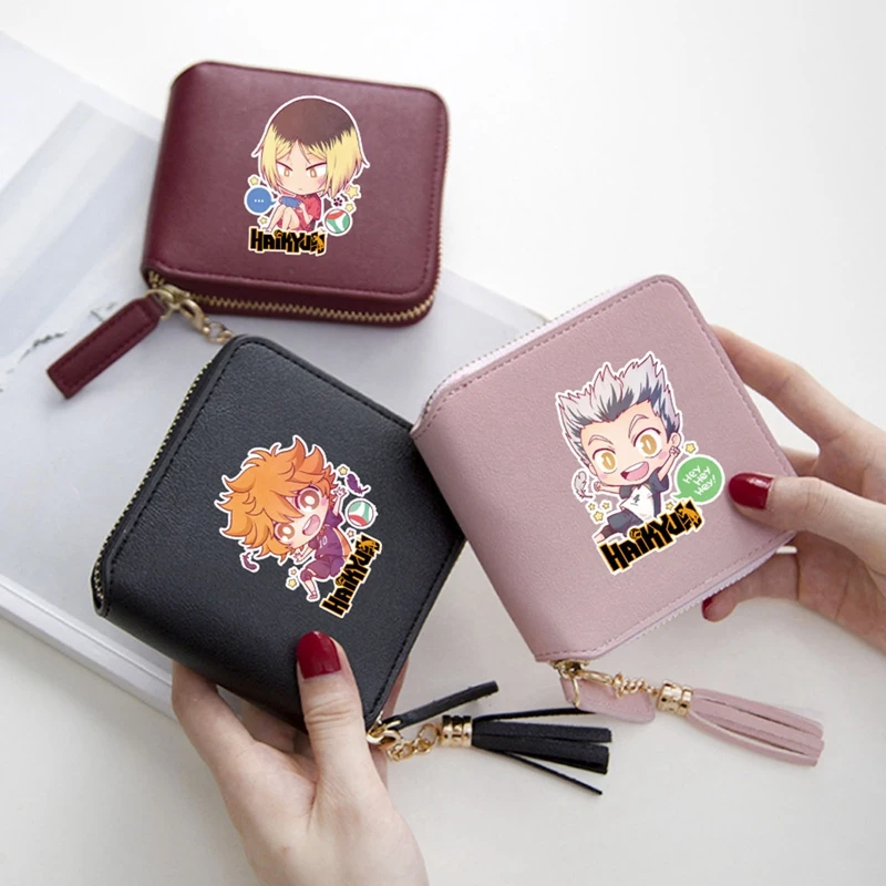 Аниме Haikyuu! Короткий Кошелек из ПУ с кисточкой Hinata Shoyo повседневный бумажник на
