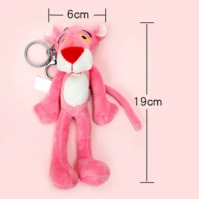 Naughty Leopard Pink Panther Key Chain Plush Stuffed Toys Baby Kids Doll Brinquedos Christmas Gift For child 1