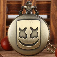 Клоун Маска дизайн ретро кварцевые карманные часы черный/бронзовый/Ретро серый ожерелье часы кулон часы Подарки для мужчин женщин детей